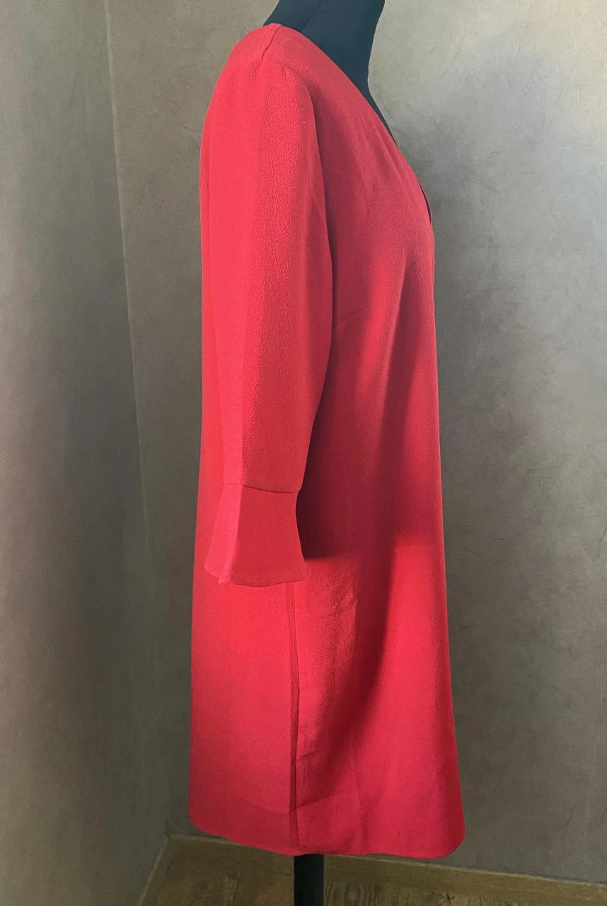 Rode rechte jurk Camaieu maat 42 – Uitlopende mouwen – Elegant & tijdloos – photo 7